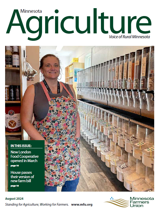 Minnesota Agriculture magazine from August 2024 featuring New London Food Cooperative.