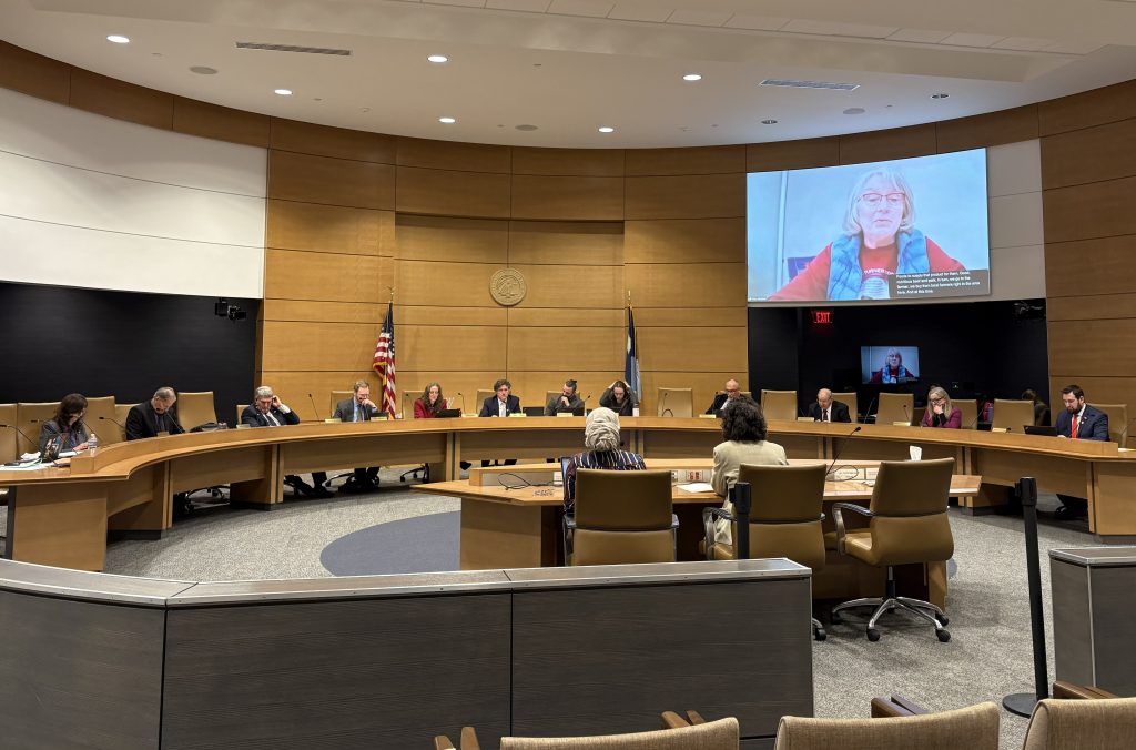 Mary Metelak, co-owner and business manager of Benson + Turner Meats in Waubun, testified in support of Sen. Mary Kunesh’s bill to increase funding for the Local Food Purchase Assistance program in the Senate Agriculture Committee.